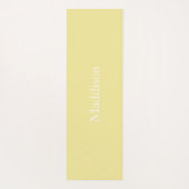 Personalized Name Monogram Soft Yellow Black Yoga Yogamat (Achterkant)