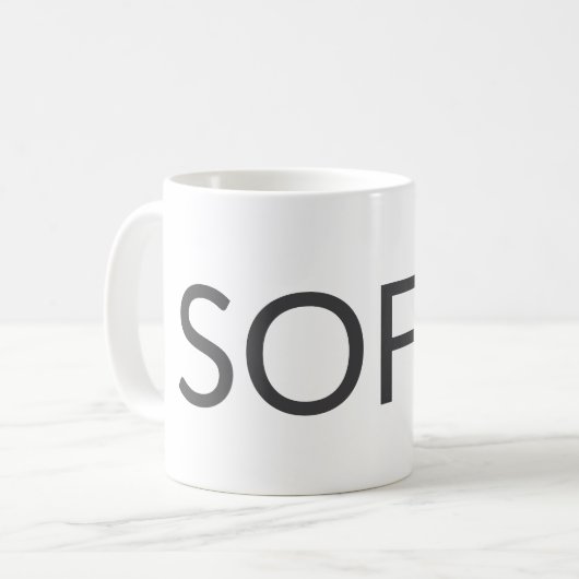 Personalized Name Mug – Custom Minimal Design Gift Koffiemok (Voorkant links)