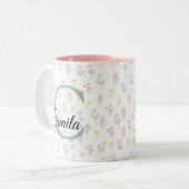 Personalized Name Mug with Initial  Tweekleurige Koffiemok (Voorkant links)
