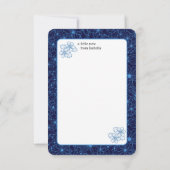 Personalized Name Navy Blue Floral Pattern, Blank Bedankkaart (Achterkant)