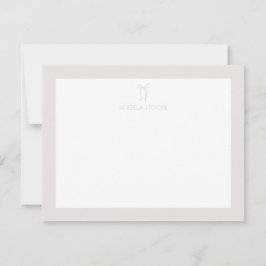 Personalized Name Neutral Bow Notitiekaartje