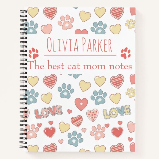 Personalized Name Notebook For Cat Lovers Notitieboek (Voorkant)