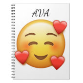 Personalized Name Notebook with Hearts Emoji Notitieboek (Voorkant)