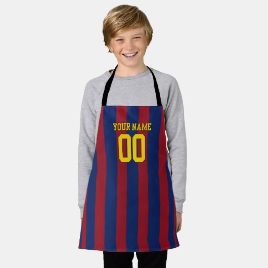 Personalized Name & Number Apron FCB Schort (Gedragen)