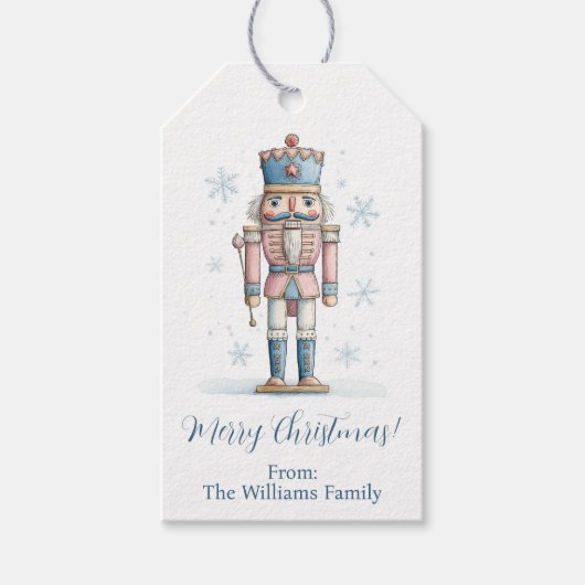 Personalized Name Nutcracker Christmas Cadeaulabel (Voorkant)
