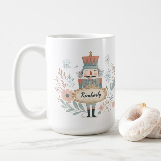 Personalized Name Nutcracker Christmas Koffiemok (Met donut)