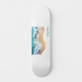 Personalized Name Ocean Beach Waves  Persoonlijk Skateboard (Voorkant)
