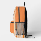 Personalized Name ORANGE LINE STRIPES Bedrukte Rugzak (Rechts)