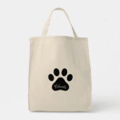 Personalized Name Paw Print Reusable Grocery Tote Bag (Achterkant)