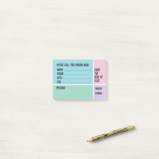 Personalized Name Phone Message Office Post-it® Notes (Op bureau)