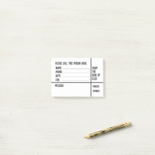 Personalized Name Phone Message Office Post-it® Notes (Op bureau)