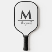 Personalized Name Pickleball Paddle Black White (Achterkant)
