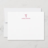 Personalized Name Pink Bow Notitiekaartje (Voorkant)