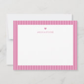 Personalized Name Pink Heart Notitiekaartje (Voorkant)