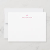 Personalized Name Pink Heart Notitiekaartje (Voorkant)