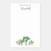 Personalized Name Potted Plants Monstera Script Post-it® Notes (Voorkant)