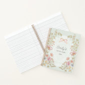Personalized Name Pretty Vintage Floral Diary Notitieboek (Binnen)