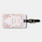Personalized Name Pretty Vintage Flowers Floral Bagagelabel (Voorkant horizontaal)