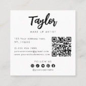 Personalized Name Profession Social Media QR Code Vierkante Visitekaartje (Achterkant)