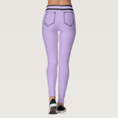 Personalized Name Purple Black Stripes Fun Gift Leggings (Achterkant)
