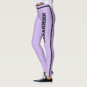 Personalized Name Purple Black Stripes Fun Gift Leggings (Links)