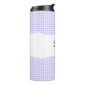 Personalized Name Purple Gingham Pattern Thermosbeker (Gedraaid links)
