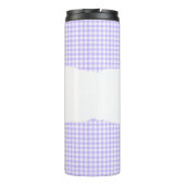 Personalized Name Purple Gingham Pattern Thermosbeker (Achterkant)