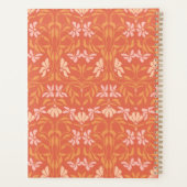 Personalized Name Retro Orange Botanical Planner (Achterkant)