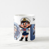Personalized Name Sailor Cartoon Character * D * Koffiemok (Center)