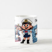 Personalized Name Sailor Cartoon Character * E * Koffiemok (Center)