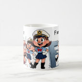 Personalized Name Sailor Cartoon Character * F * Koffiemok (Center)