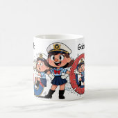 Personalized Name Sailor Cartoon Character * G * Koffiemok (Center)