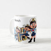 Personalized Name Sailor Cartoon Character * H * Koffiemok (Voorkant links)