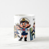 Personalized Name Sailor Cartoon Character * H * Koffiemok (Center)