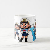 Personalized Name Sailor Cartoon Character * I * Koffiemok (Center)