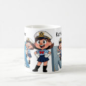 Personalized Name Sailor Cartoon Character * K * Koffiemok (Center)