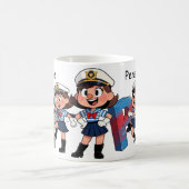 Personalized  Name Sailor Cartoon Character * P * Koffiemok (Center)