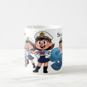 Personalized Name Sailor Cartoon Character * S * Koffiemok (Center)