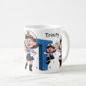 Personalized  Name Sailor Cartoon Character * T * Koffiemok (Voorkant rechts)