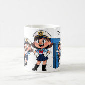 Personalized  Name Sailor Cartoon Character * T * Koffiemok (Center)