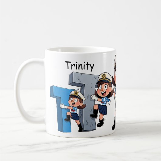 Personalized  Name Sailor Cartoon Character * T * Koffiemok (Links)
