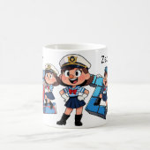 Personalized Name Sailor Cartoon Character * Z *  Koffiemok (Center)