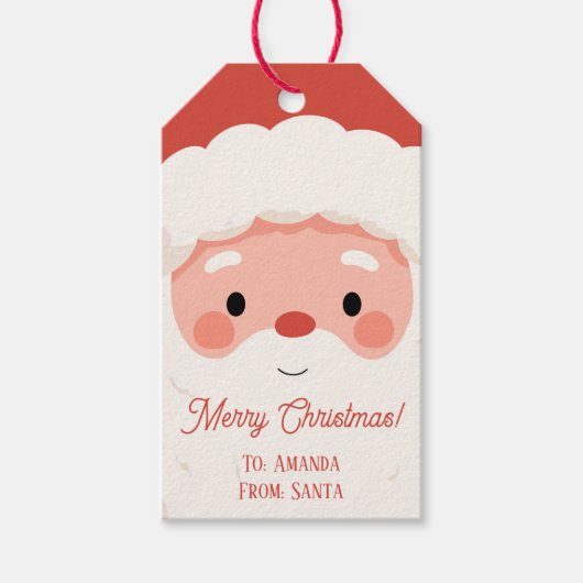 Personalized Name Santa Christmas Cadeaulabel (Voorkant)