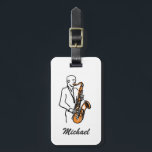 Personalized Name Saxophone Player – Music Lover Bagagelabel<br><div class="desc">Show your love for music wherever you travel with this Personalized Name Saxophone Player Luggage Tag. Perfect for saxophonists, jazz lovers, and music enthusiasts, this stylish tag features a saxophone-themed design that makes your luggage easy to recognize while adding a unique musical touch. Personalize it with your name to create...</div>