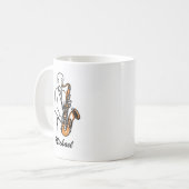 Personalized Name Saxophone Player – Music Lover Koffiemok (Voorkant links)