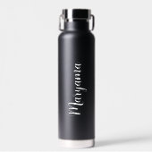 Personalized Name Script Black Waterfles (Voorkant)