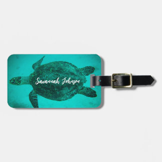 Personalized Name Sea Turtle Beach Life Ocean Bagagelabel