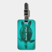 Personalized Name Sea Turtle Beach Life Ocean Bagagelabel (Voorkant verticaal)