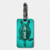 Personalized Name Sea Turtle Beach Life Ocean Bagagelabel (Achterkant verticaal)