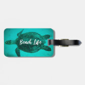 Personalized Name Sea Turtle Beach Life Ocean Bagagelabel (Achterkant horizontaal)